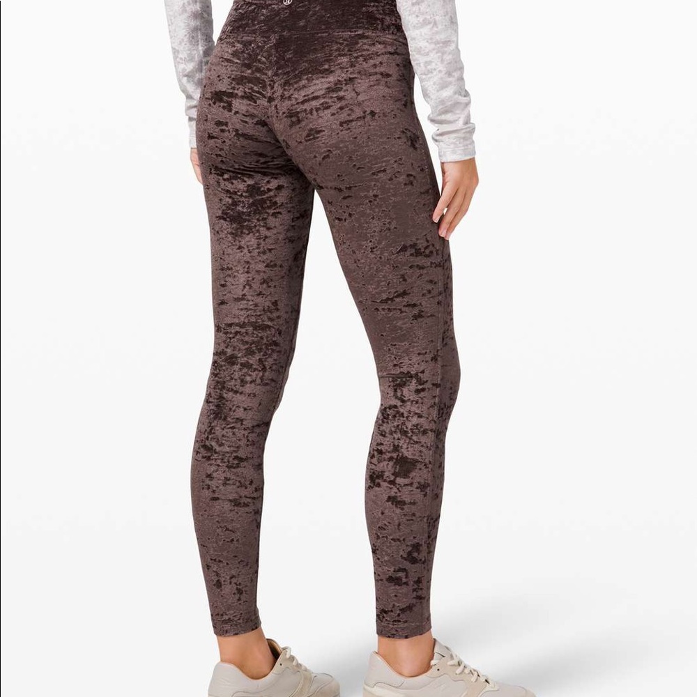 Lululemon Wunder Lounge High-Rise Tight 28" *Crushed Velvet Brown Size 8